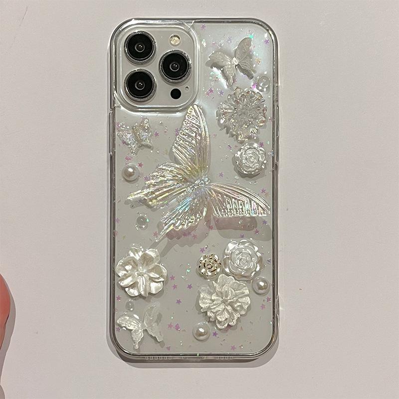 

Phone Case For Apple 16Promax Flower Pearl Iphone17 Butterfly 15 Star Sequins iPhone 7/8/SE 2020