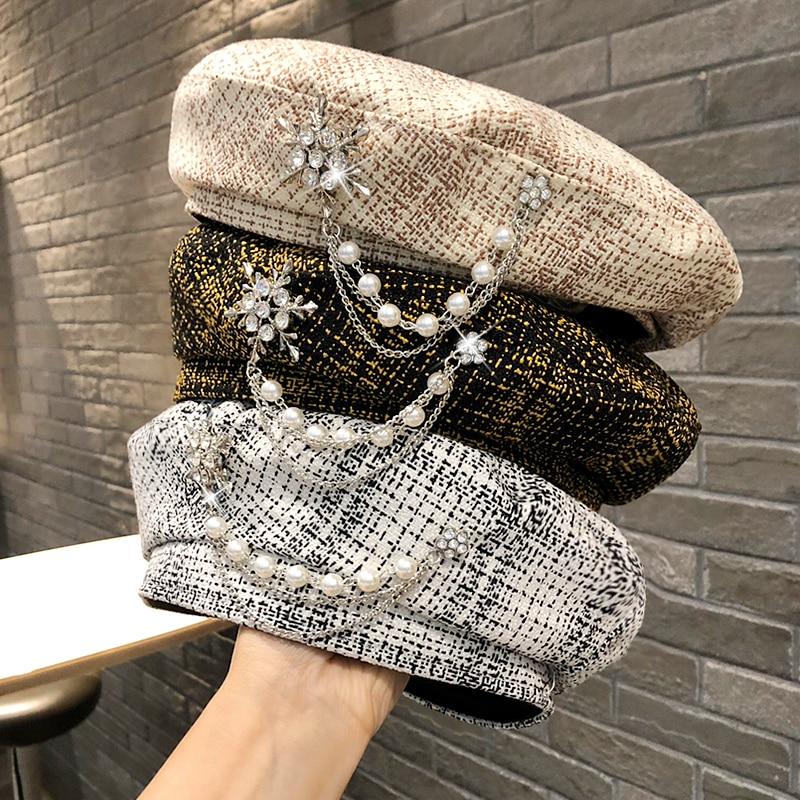 Buy Luxury Diamond Decoration Beret Hat 
