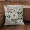 2D Floral Embroidered Pattern Decorative Pillow Covers Pattern Cushion Cover Suitable For Sofa Bedroom Car Pillow Cover
