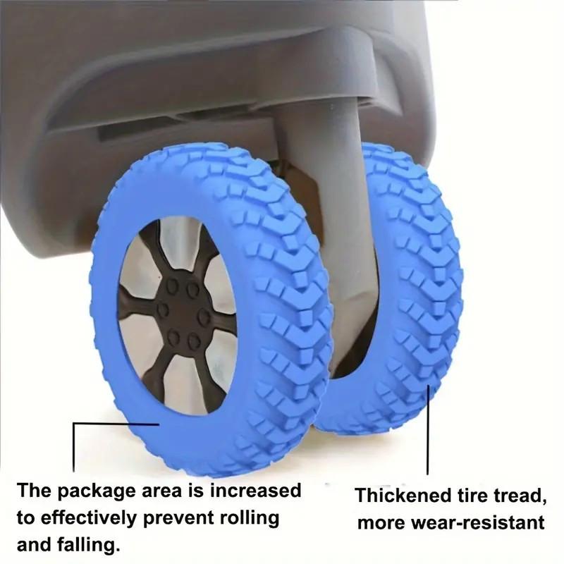 Rubber Luggage Wheel Covers, 8pcs Per Set, Noise Reduction And Shock Absorption Suitcase Caster Protectors, Durable Travel Accessories