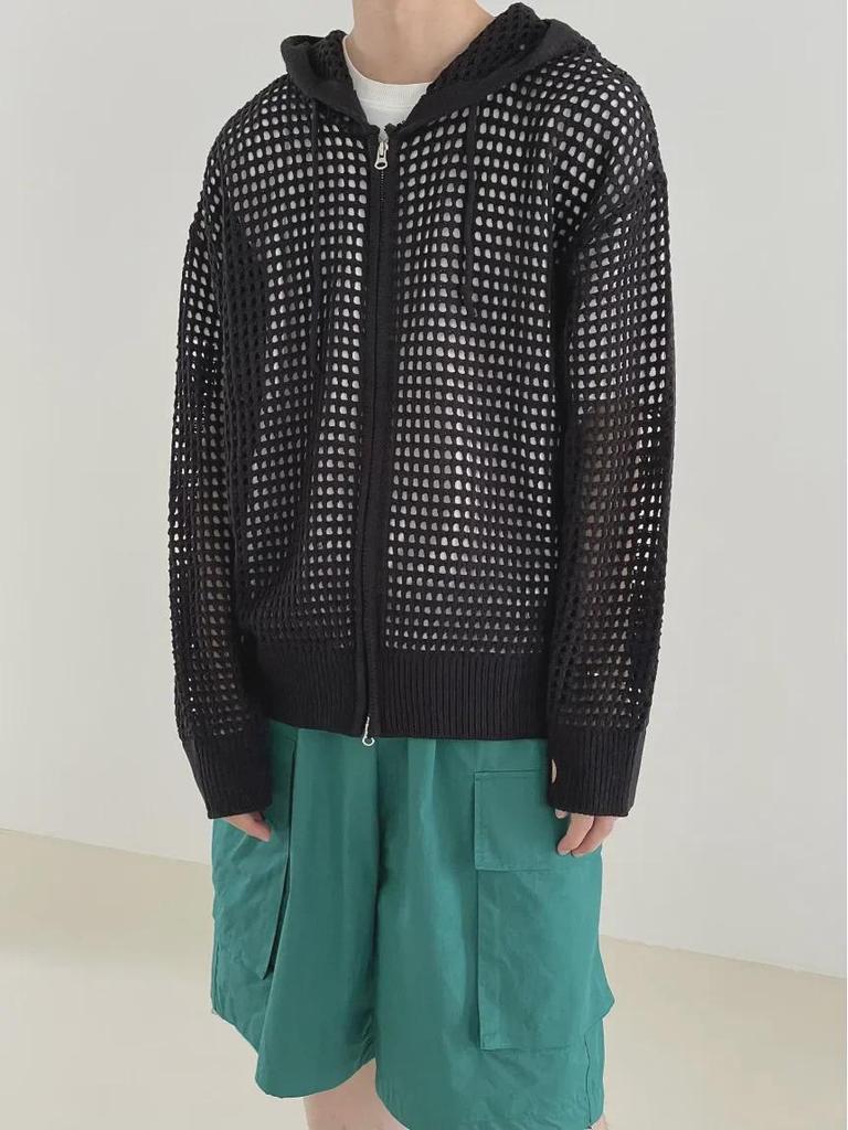 Men's Autumn Knitted Cardigan: Long-Sleeved, Lightweight, Air-Conditioned, Korean-Style Sweater for Sun Protection