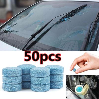 50 Stück konzentrierte Brausetabletten, fester Auto-Fensterreiniger, Scheibenwischer, Scheibenwischer, Glas
