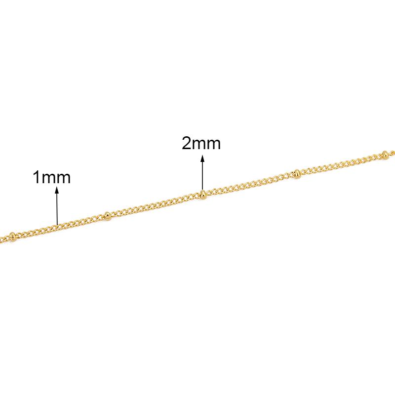 2meters 2mm Stainless Steel Bracelet Chains Bulk Never Fade PVD Necklace Ball Bead Chains for Diy Bracelet Jewelry Accessories