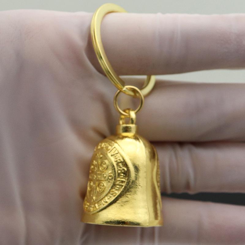 Retro Metal Jewelry Keychain with Bell Pendant - Car and Bag Decoration