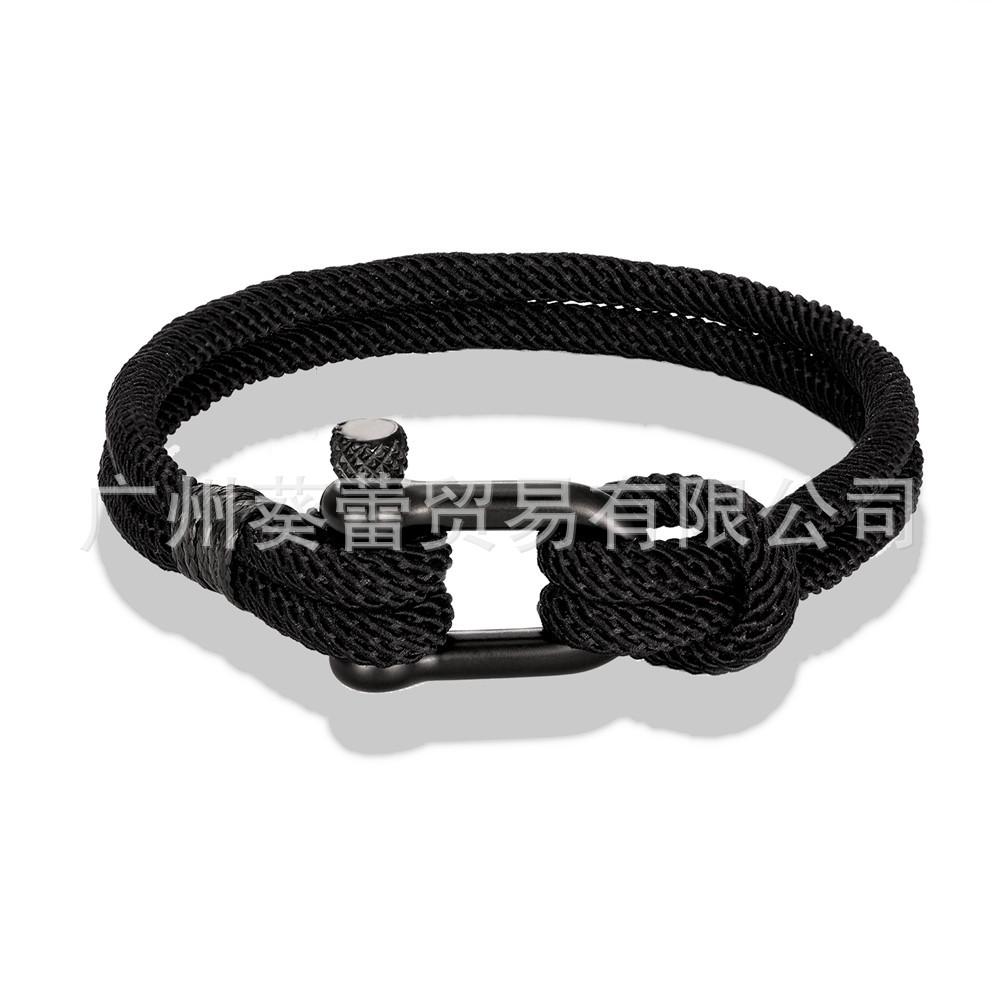 U-shaped Horseshoe Buckle Bracelet Men's Stainless Steel Couple Milan Rope Outdoor Enthusiast Bracelet