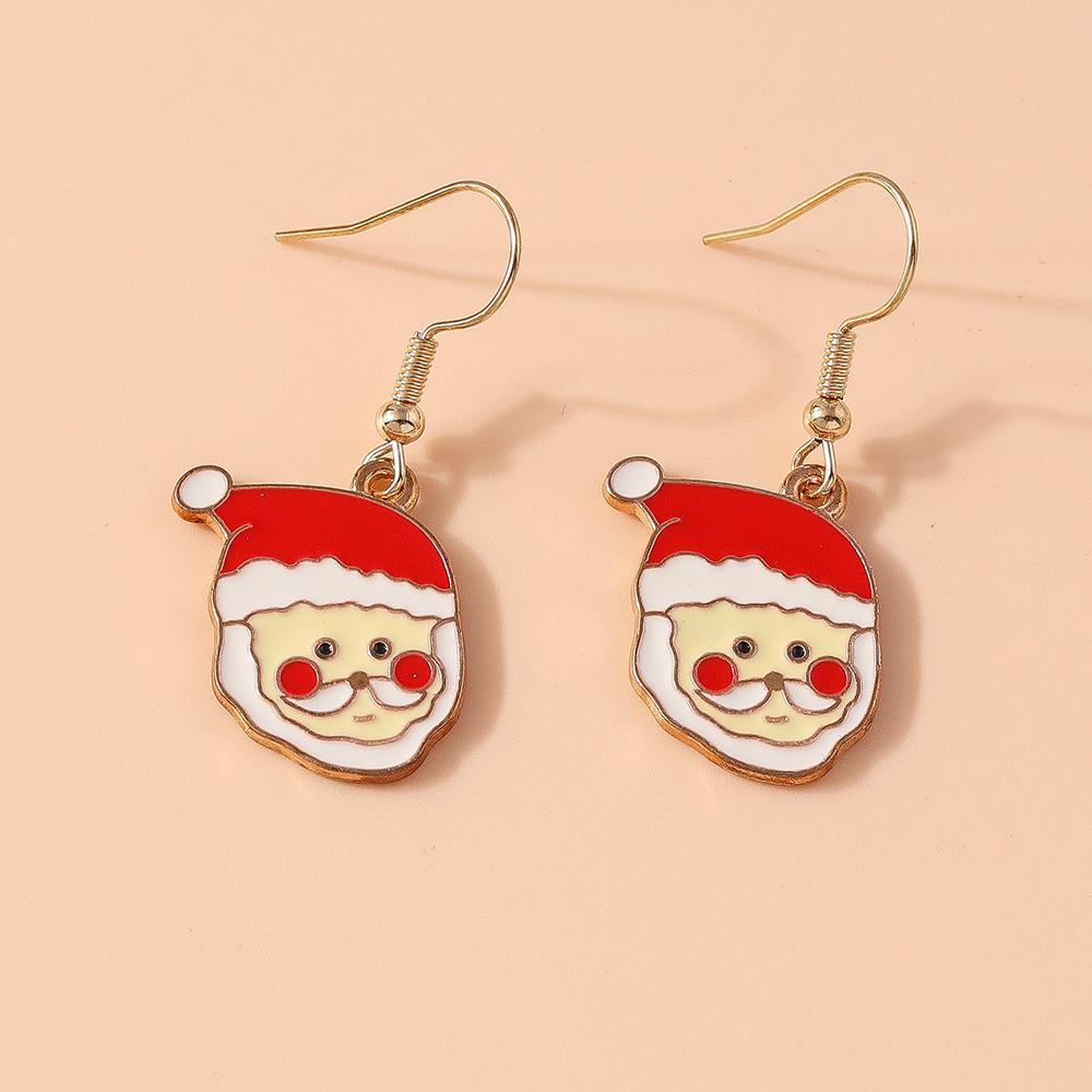 Cute Christmas Earrings Santa Claus Elk Snowman Snowflake Earrings for Women Girls X'mas New Year Jewelry Gifts