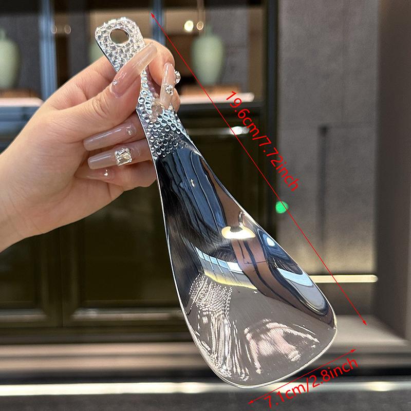 1Pieces Stainless Steel Hammer Pattern Rice Spoon Large Capacity Rice Paddle Thicken Soup Spoon Dinnerware Outdoor Tableware