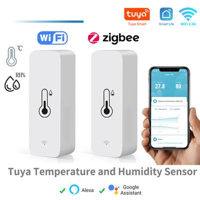 Tuya WiFi Zigbee Temperature Humidity Sensor Smart Home Indoor Hygrometer APP Monitoring Work with Google Home SmartLife Alexa