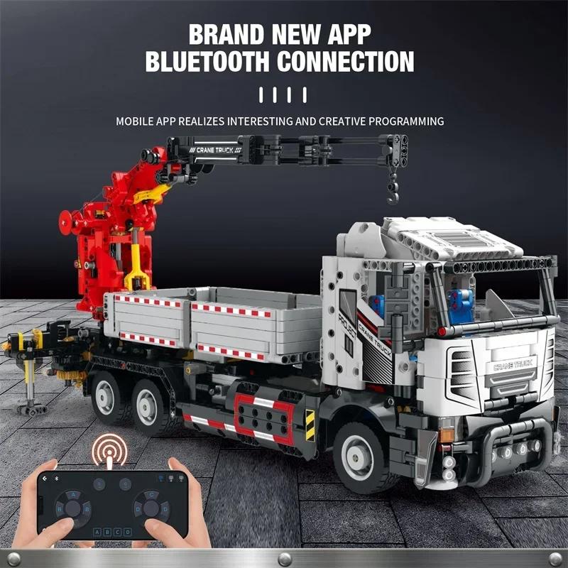Kran-LKW-Bausteine Fernbedienung Engineering Fahrzeug Auto Ziegel Kinder Spielzeug Geburtstagsgeschenke