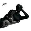 Modern Abstract Art Decor 3D Printed Man Lying on Dog Statue, Minimalist Human Pet Desktop Ornaments for Owners Figurine, Matte Black Sculpture