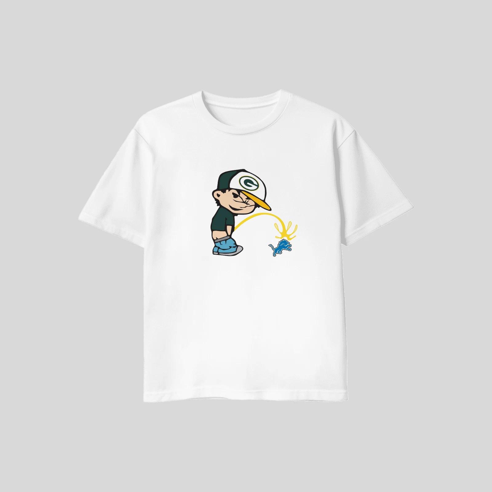 Unisex Adult Casual Graphic Green Bay Packers Pee On Detroit Lions ... XXXL