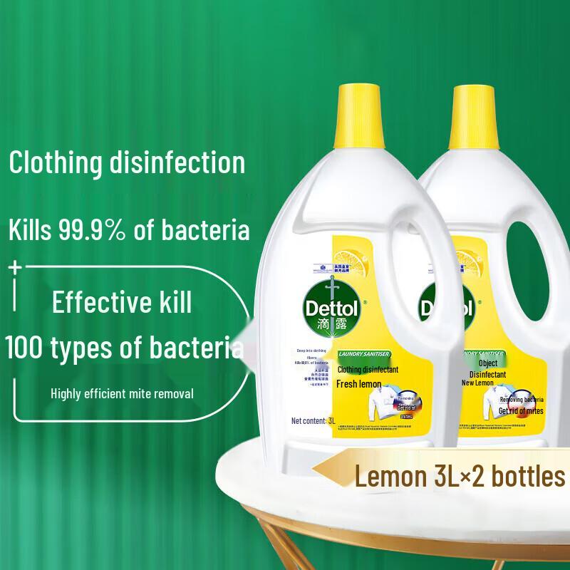 Dettol Fabric Disinfectant Liquid, Lemon Scent, 2x3L