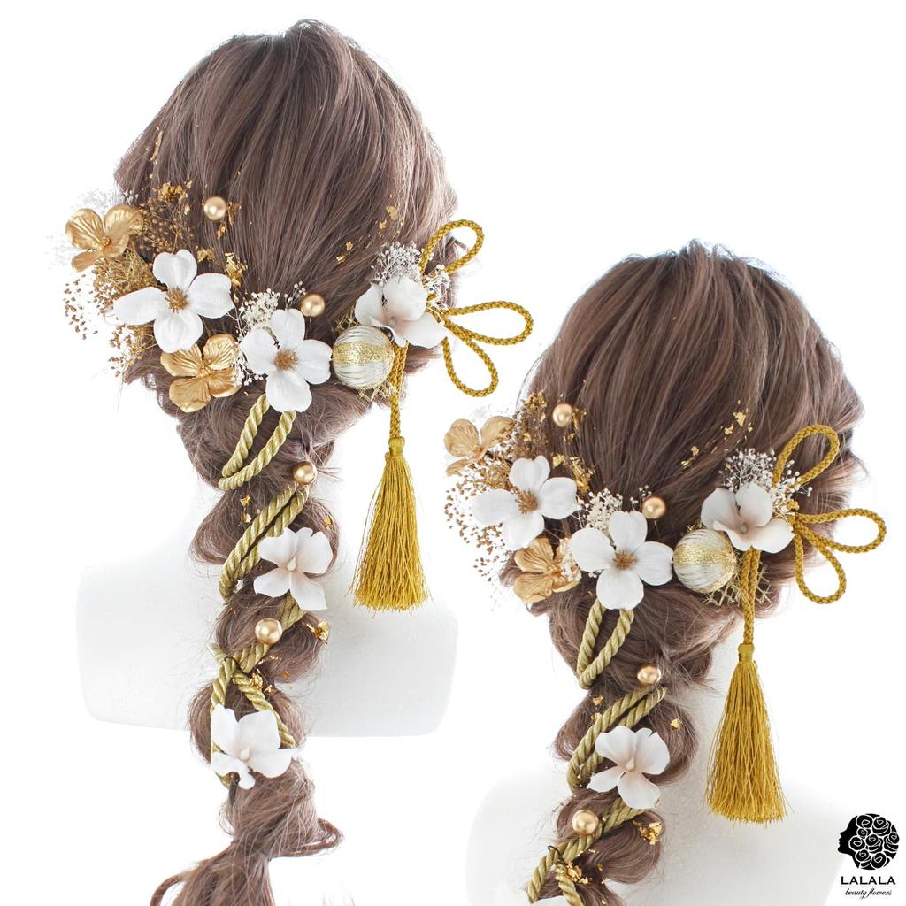 beauty Gorgeous hair ornament perfect for entrance fireworks and 20th birthday gatherings 2490h [LALALA flowers] coming-of-age ceremonies,