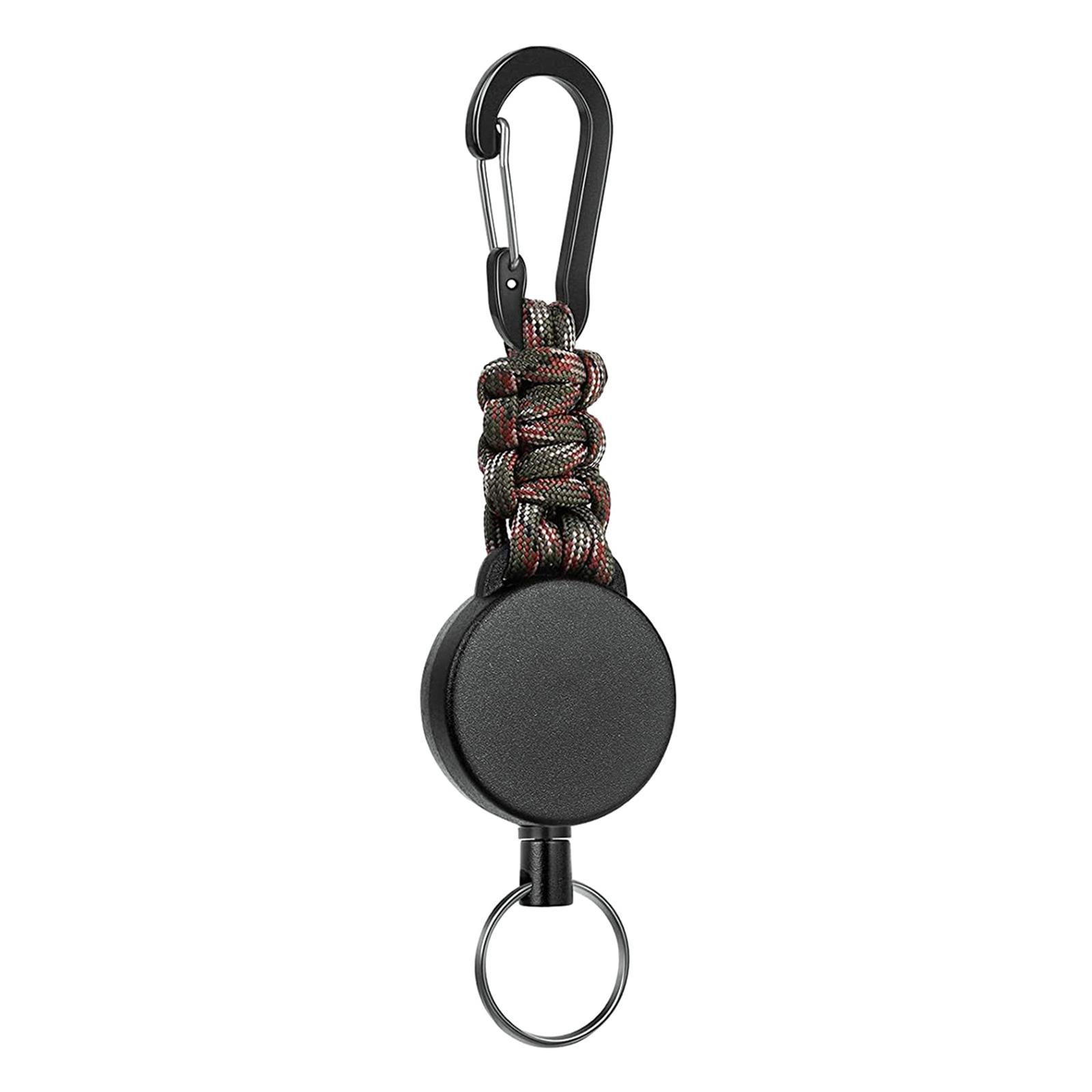 

Retractable Rope Carabiner Keychain Telescopic Paracord Braided Keychain Backpack Buckle Outdoor Carabiner Hook Durable
