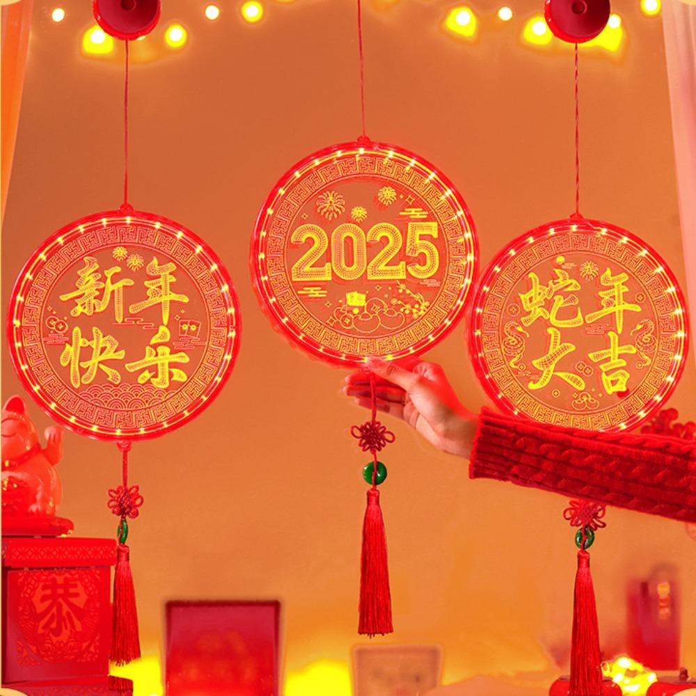 Red Red Hanging Lanterns Acrylic New Year Lantern New Fu Character Lights  Chinese New Year