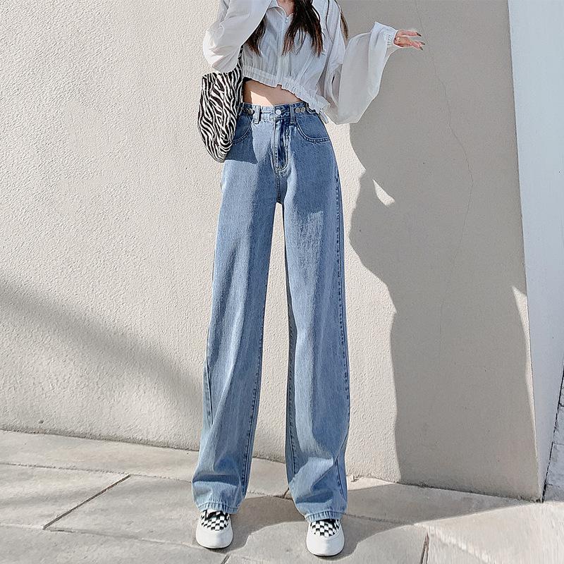 Women's High Waist Light Blue Wide Leg Jeans (Spring 2022 Collection)