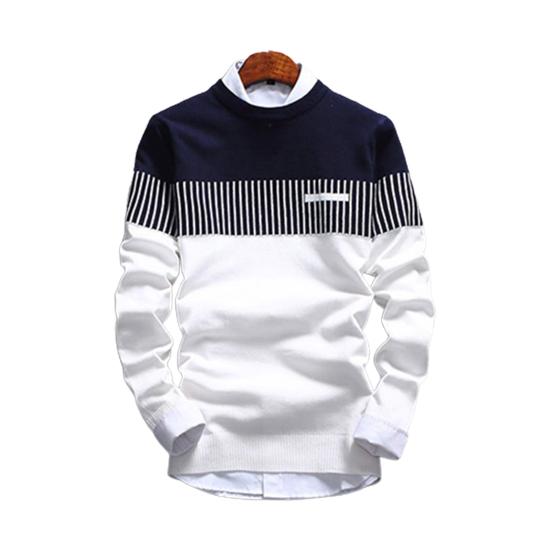 Maglione pullover maglione maglione a blocchi di colore a righe casual moda autunno da uomo