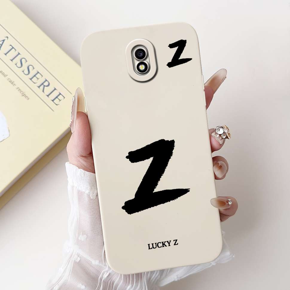 For Samsung Galaxy J3 2017 SM-J330FN Case Cute Lucky Letter A-Z Print Soft Silicone Cover For Samsung J3 J5 J7 2017 Phone Casing