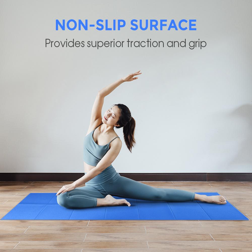 Tappetino Yoga Pieghevole Da Viaggio In TPE, Antiscivolo, 183x61x0,4 Cm, 550g. Include Borsa. Perfetto Per Yoga, Pilates, Fitness In Viaggio E All'aperto.