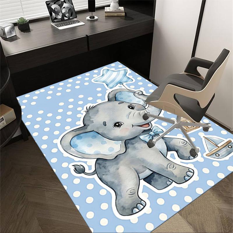 1PC Elephant Non-Slip Floor Carpet Compatible for Office&Living Room&Bedroom&Dining room - Soft & Pattern, Vibrant Colors-H0416