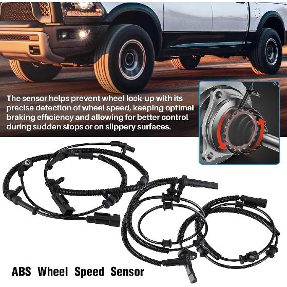 4PCS Front and Rear ABS Wheel Speed Sensor Compatible 2013-2018 for Ram 1500 2019 for Ram 1500 Classic