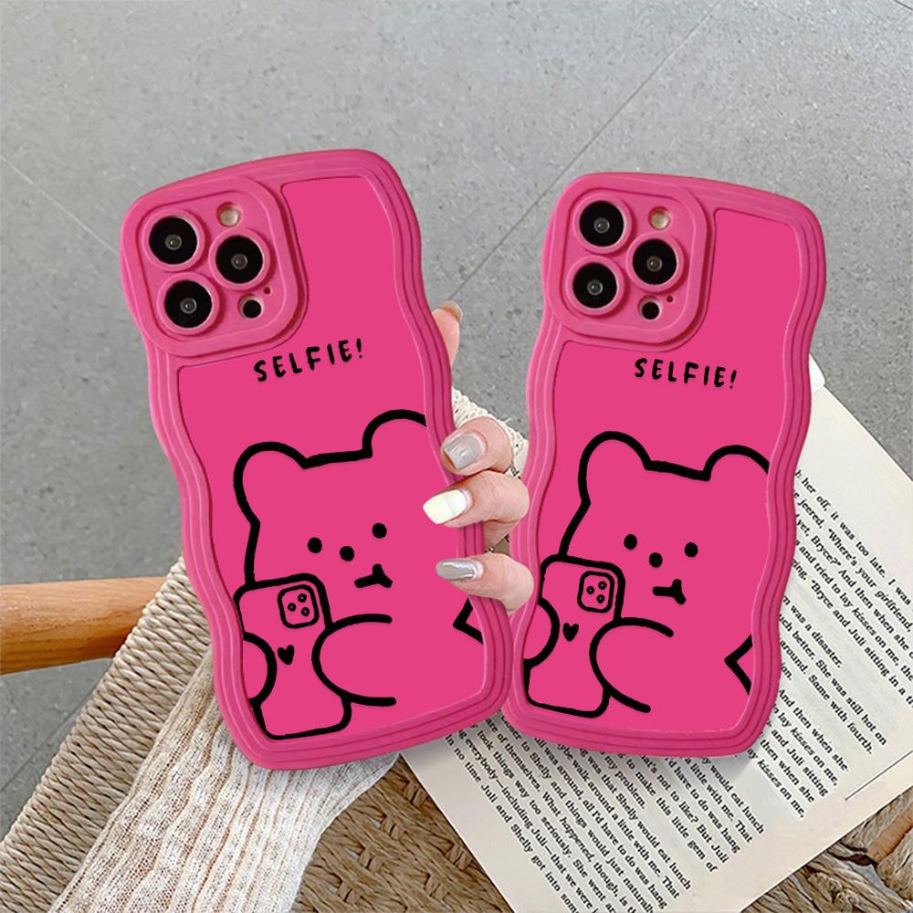 Mobile Phone Cases for iPhone 11 13 XR 15 Pro Max 12 14 Pro Max Case iPhone 16 7 Plus 8 Plus XS Max Big Wave Solid Color Cartoon Anti-drop Waterproof