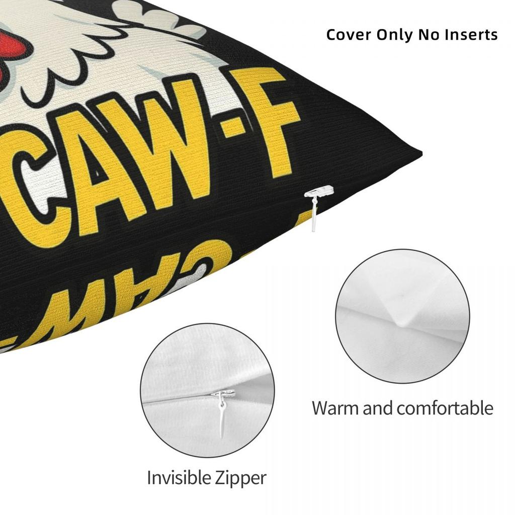 Funny F-Caw-F Chicken FCAWF Pillowcases Printed Cushion Cover Pillow Covers Living Room Decorations Zipper Multi Size