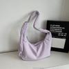 Korean fashion solid color shoulder bag 2026 new large-capacity casual dumpling bag versatile simple girl messenger bag