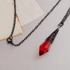 Gothic Vampire Blood Red Crystal Necklace Women Man Pagan Witch Jewelry Demon Vampire Black Chain Lovers Crystal Pendant Choker