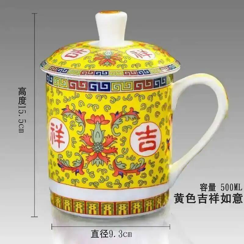 500Ml Chinese Style Bone China Jingdezhen Blue And White Porcelain Tea Cup Office Drink Cup Travel Teaware