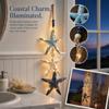 Lighted Wooden Fish Starfish Wall Hanging Decor with Warm LED Lights Coastal Nautical Beach Theme Wall Art for Bathroom Porch Beach House