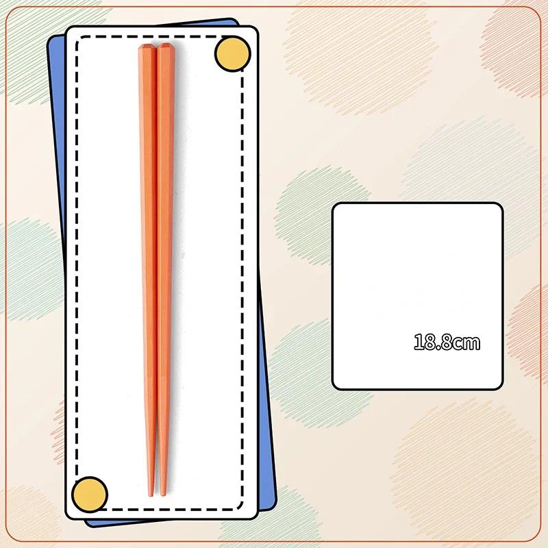 18.8cm Short Chopsticks 5 Pairs Heat-resistant Portable Chopsticks Multi Colored Hexagonal Alloy Chopsticks Kitchen Tableware