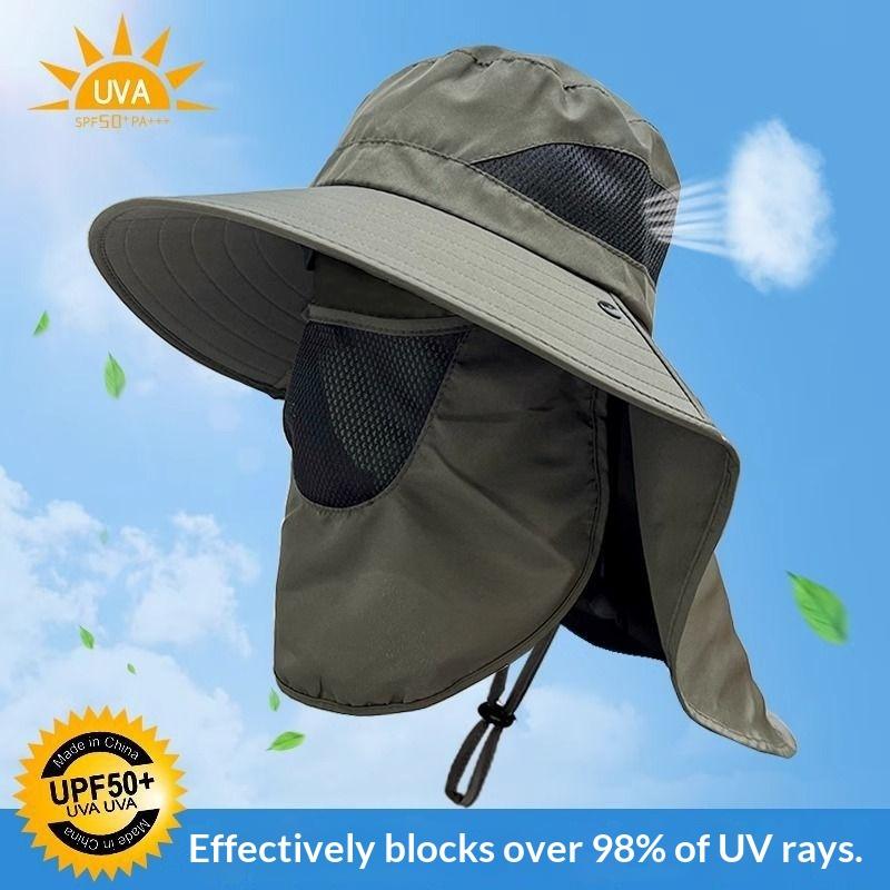 1pc Summer Breathable Detachable Sun Hat for Women Men,outdoor UV Protection Outdoor Hunting Bucket Cap for Hiking Camping Visor