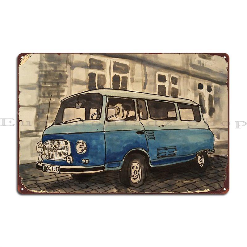 

Iconic Old Barkas Bus Metal Signs Personalized Custom Cinema Mural Cinema Tin Sign Poster 20x30cm（7.8x11.8inch）