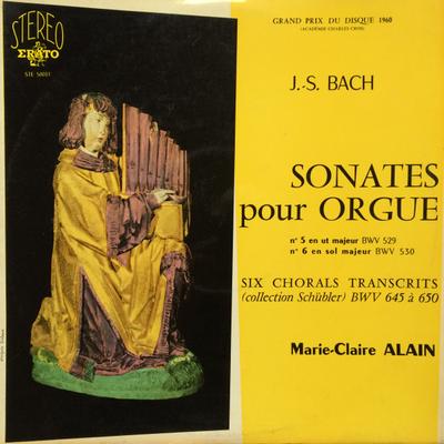 LP Record MARIECLAIRE ALAIN  J.s. Bach Sonates Pour Orgue  Si STE50031 Erato 1960 France Classical Used