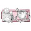 Romantic Pink Love Rose Butterfly Star Shell Zircon Long Italian Charm Links Fit 9mm Stainless Steel Bracelet DIY Making Jewelry