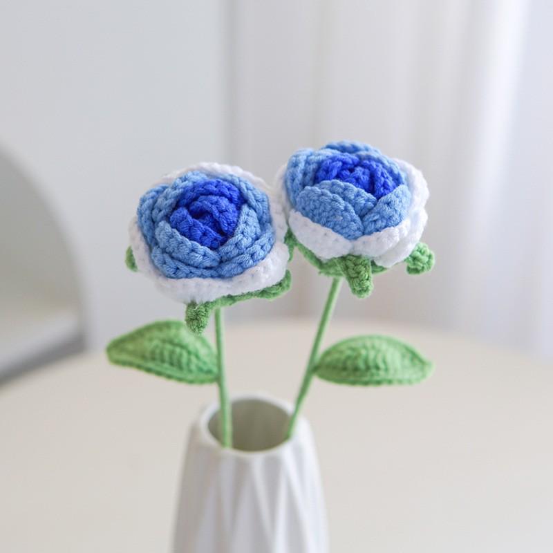 Handmade Woven Yarn Knitted Faux Flower Bouquet