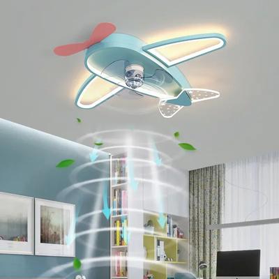 Lampă colorată pentru ventilator de tavan pentru cameră pentru copii, simplă, modernă, pentru avioane, pentru dormitor, pentru casă, pentru tavan, candelabru montat la suprafață