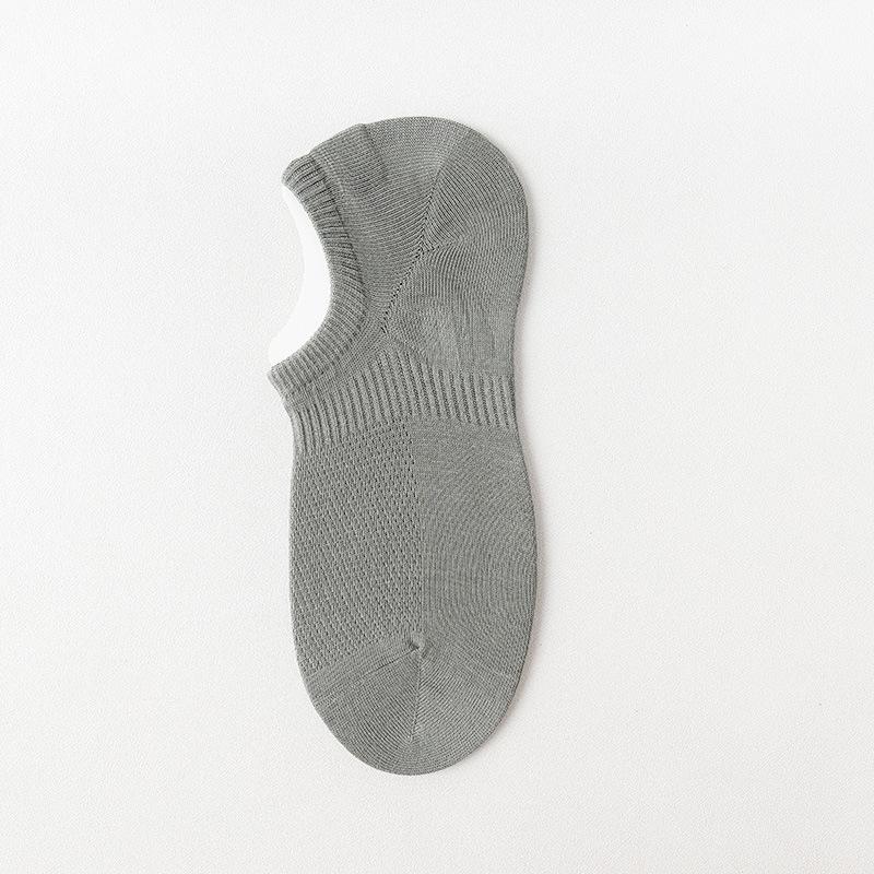 Men's Summer Thin Short Socks, Mesh Breathable Solid Color Cotton Socks, Anti-slip and Non-dropping, and Shallow-mouthed Invisible Boat Socks