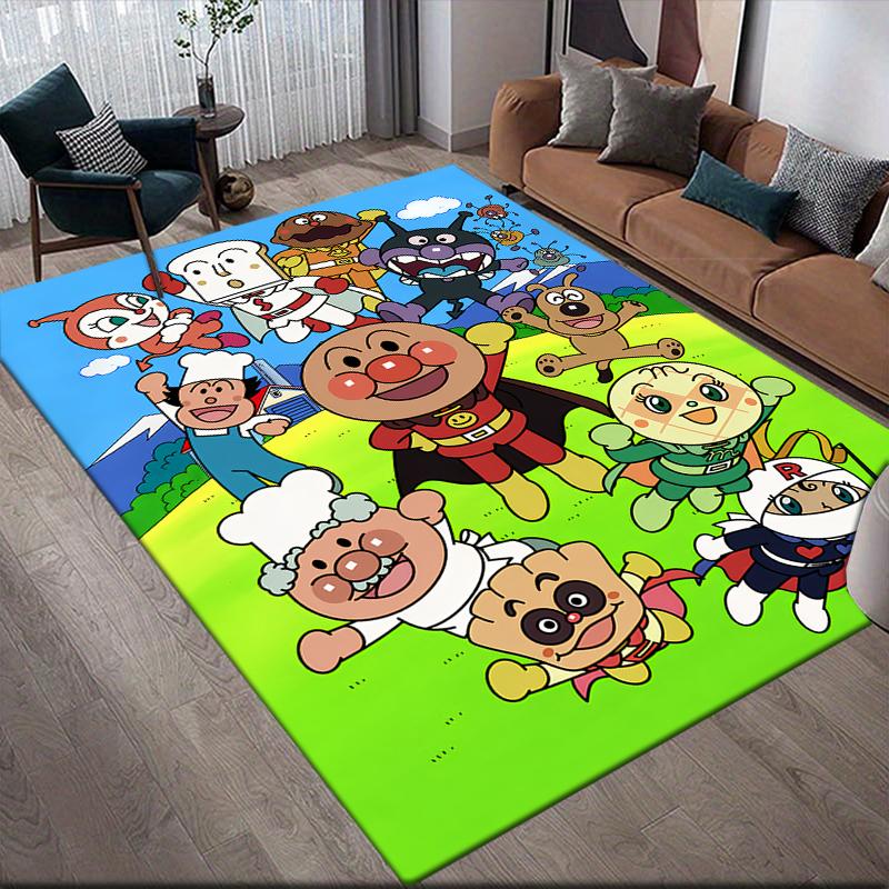 

Коврик для пола Anpanman Крупный план Квадратный, Нескользящий коврик для гостиной, Идеальный подарок для фанатов 60x90cm