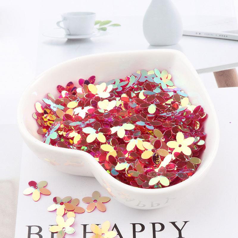 

350 шт., 10 мм, пятилепестковый цветок, блестки, плоские смоляные бусины, ПВХ блестки, сделай сам, швейные материалы ручной работы 19