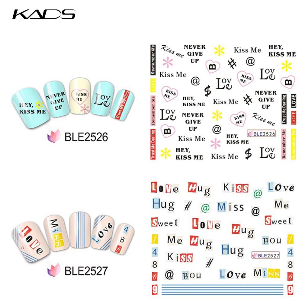 kads 11pcs/set Valentines Lips Love Series Design DIY Nail Art Stickers Water Transfer Decal Sticker Wraps