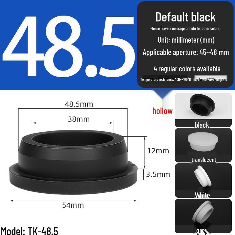 Black High-Temperature Resistant T-Shaped Silicone Stopper - Round Hole Rubber Gasket & Shock-Absorbing Blind Plug