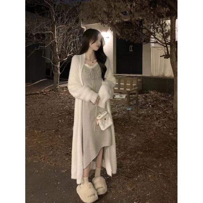 Women s French High-End Long-Sleeve Midi Dress - Spring/Autumn 2026 Korean Style Small