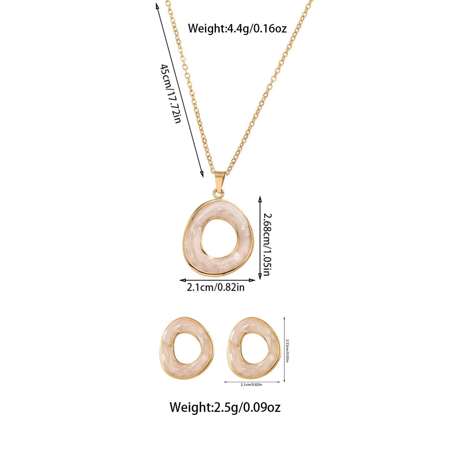 Elegant Stainless Steel Oil Drip Necklace & Earring Set - Non-fading, High-end Jewelry