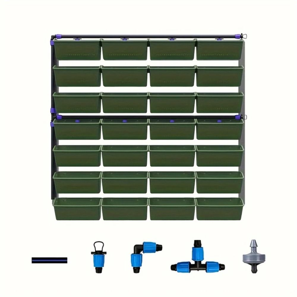 Green Planting Box Plastic Plant Flowerpot Outdoor Wall Hanging Planter  Garden Decoration