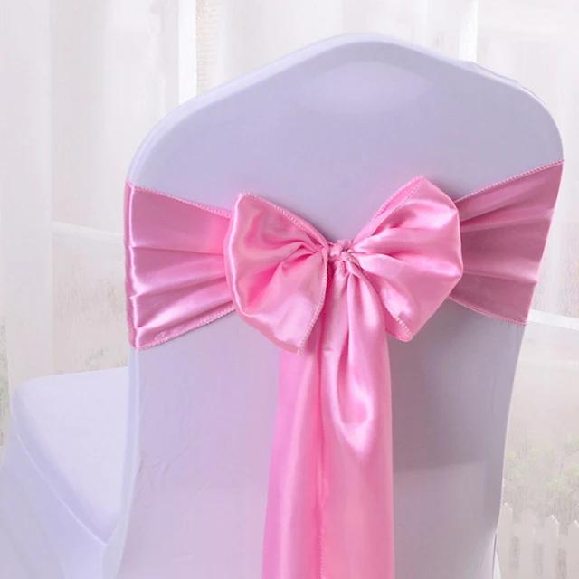 50 pieces / batch satin fabric chair cover bowknot decoration wedding party banquet Hotel celebration wholesale