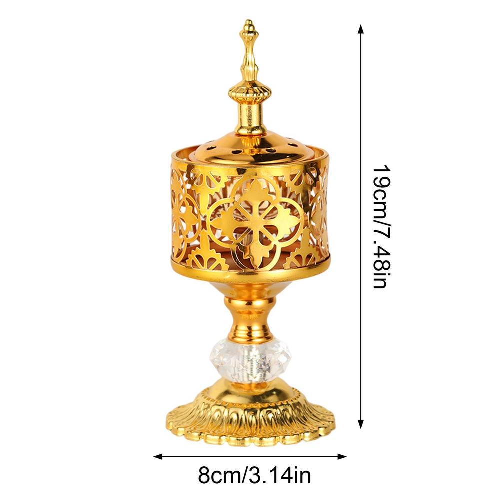 Metal Incense Burner Holder Censer Cone Arabian Stick Frankincense Vintage Bakhoor Coil Ash Catcher Iron Aromatherapy Fragrance
