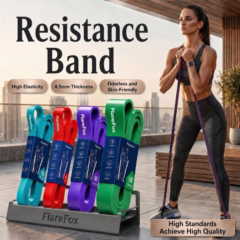 FlareFox Multiple Resistance Bands Set Pull-up Assist Straps Strength Agility Training Handy Gym Equipment for Home CrossFit 3