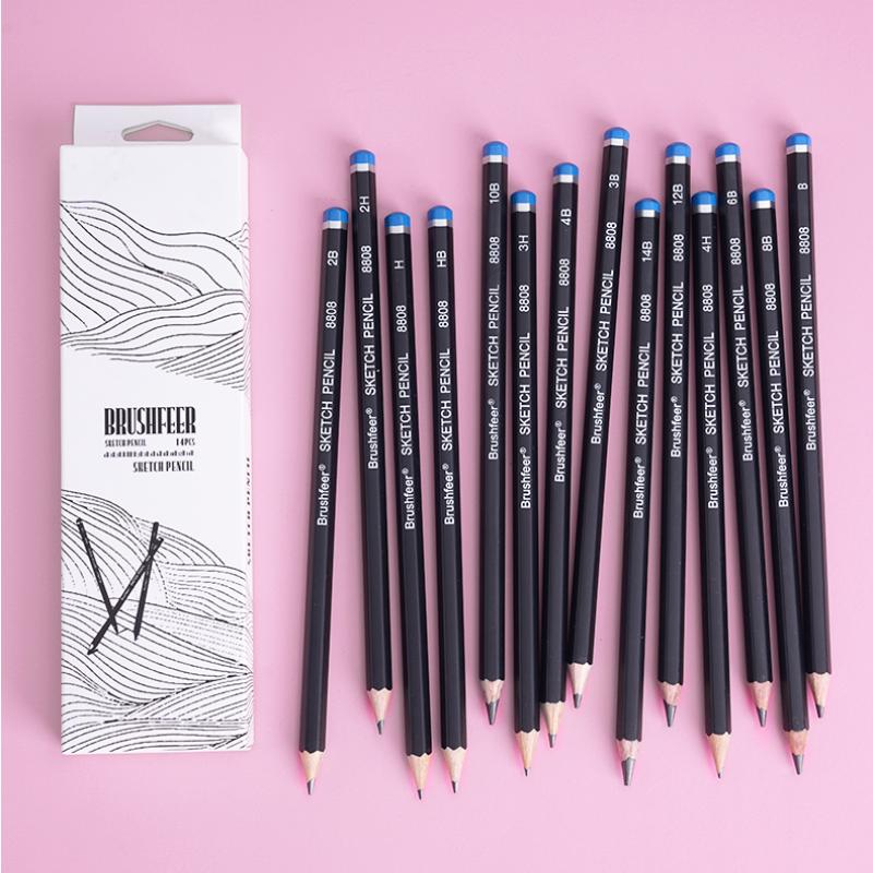 14Pcs/Set Drawing Pencil Set Wooden Professional Art Supplies Hard/Medium/Soft Sketch Charcoal Pencils Art Painting Stationery